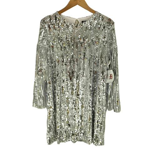 ザラ ZARA シルバースパンコール ドレス レディース import:M